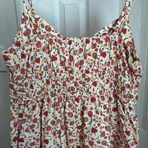 Old Navy Red Floral Print Top